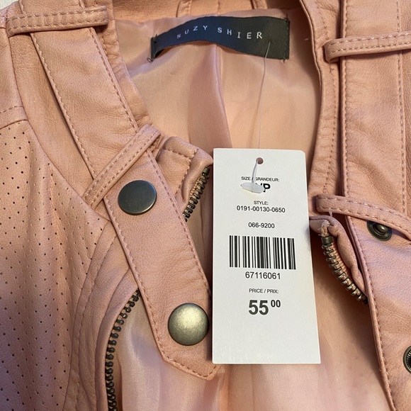 Suzy Shier pink pleather jacket new with tags - Picture 3 of 3